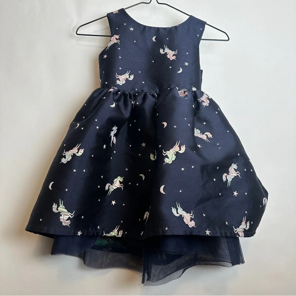 H&M Tulle Iridescent Navy Blue Dress | Size 4-5